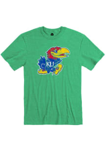 Rally Kansas Jayhawks Green Big Logo Short Sleeve Fashion T Shirt
