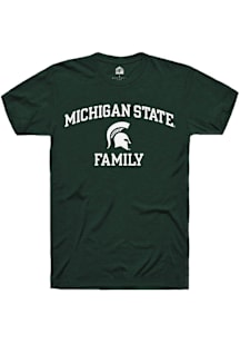 Rally Michigan State Spartans Green Number One Graphic Family Short Sleeve T Shirt