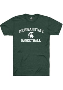 Michigan State Spartans Green Rally Number One Graphic Basketball Short Sleeve T Shirt