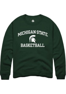 Mens Michigan State Spartans Green Rally Number One Graphic Basketball Crew Sweatshirt