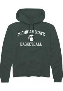 Rally Michigan State Spartans Mens Green Number One Graphic Basketball Long Sleeve Hoodie