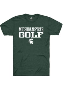 Rally Michigan State Spartans Green Stacked Golf Short Sleeve T Shirt