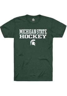 Rally Michigan State Spartans Green Stacked Hockey Short Sleeve T Shirt