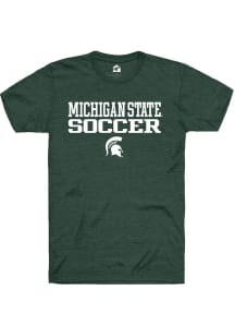 Rally Michigan State Spartans Green Stacked Soccer Short Sleeve T Shirt