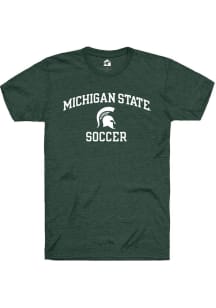 Rally Michigan State Spartans Green Number One Graphic Soccer Short Sleeve T Shirt