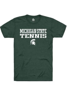 Rally Michigan State Spartans Green Stacked Tennis Short Sleeve T Shirt