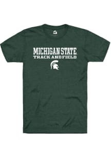 Rally Michigan State Spartans Green Stacked Track and Field Short Sleeve T Shirt