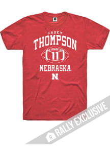 Casey Thompson  Nebraska Cornhuskers Red Rally Football Player Name and Number Short Sleeve T Sh..