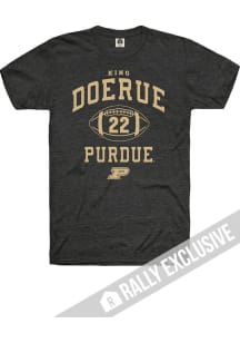 King Doerue Black Purdue Boilermakers Football Player Name and Number Short Sleeve T Shirt