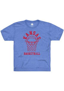 Rally Kansas Jayhawks Toddler Blue Basketball Hoop Short Sleeve T-Shirt