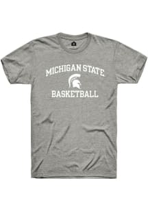 Michigan State Spartans Grey Rally Number One Graphic Basketball Short Sleeve T Shirt