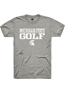 Rally Michigan State Spartans Grey Stacked Golf Short Sleeve T Shirt