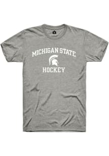 Rally Michigan State Spartans Grey Number One Graphic Hockey Short Sleeve T Shirt