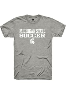 Rally Michigan State Spartans Grey Stacked Soccer Short Sleeve T Shirt