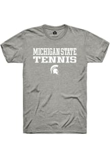 Rally Michigan State Spartans Grey Stacked Tennis Short Sleeve T Shirt