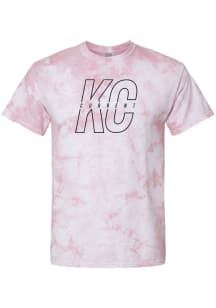 Rally KC Current Girls Pink Oversized Wordmark Crystal Wash Short Sleeve Tee