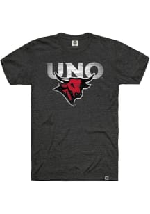 Rally UNO Mavericks Charcoal Distressed Logo Short Sleeve Fashion T Shirt