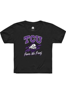 Rally TCU Horned Frogs Toddler Black Retro Fear The Frog Short Sleeve T-Shirt