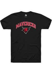 Rally UNO Mavericks Black Arch Mascot Short Sleeve T Shirt