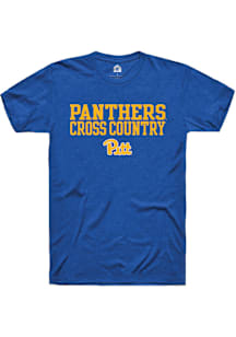 Rally Pitt Panthers Blue Stacked Cross Country Short Sleeve T Shirt