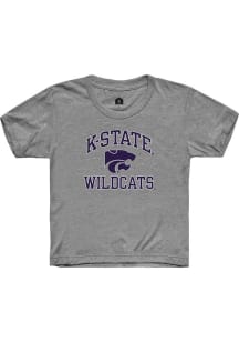Rally K-State Wildcats Toddler Grey No 1 Distressed Short Sleeve T-Shirt