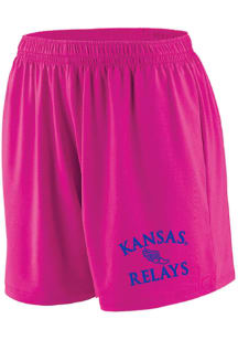 Rally Kansas Jayhawks Womens Pink Kansas Relays 100 Years Shorts