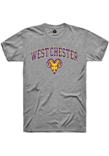 Rally West Chester Golden Rams Grey Arch Mascot Short Sleeve T Shirt