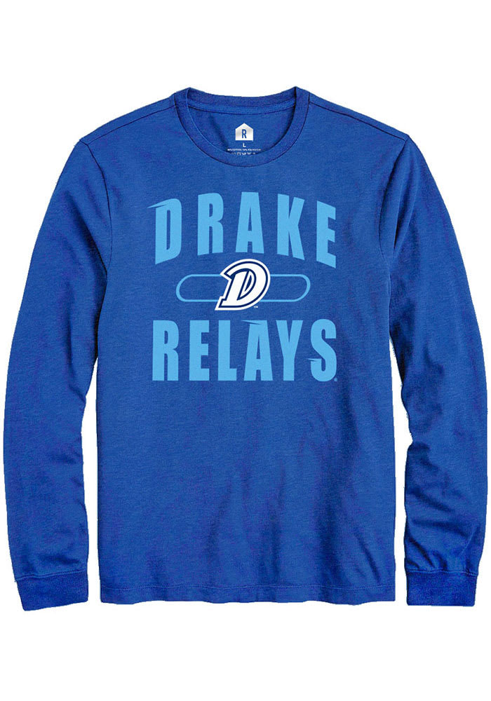 Rally Drake Bulldogs Drake Relays Long Sleeve T Shirt Blue