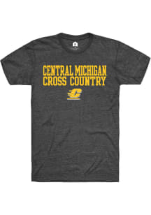 Rally Central Michigan Chippewas Charcoal Stacked Cross Country Short Sleeve T Shirt