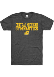 Rally Central Michigan Chippewas Charcoal Stacked Gymnastics Short Sleeve T Shirt