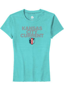Rally KC Current Womens Teal Relaxed Short Sleeve T-Shirt