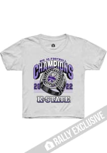 Rally K-State Wildcats Youth White Big 12 Ring Short Sleeve T-Shirt
