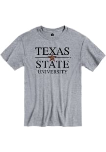 Rally Texas State Bobcats Grey Academic Wordmark Short Sleeve T Shirt