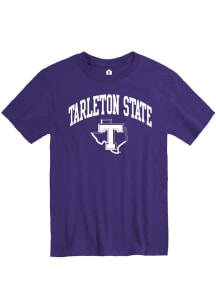 Rally Tarleton State Texans Purple Arch Mascot Short Sleeve T Shirt