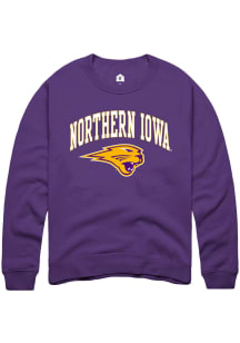 Rally Northern Iowa Panthers Mens Purple Primary Logo Long Sleeve Crew Sweatshirt