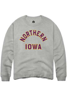 Rally Northern Iowa Panthers Mens Grey Arch Name Long Sleeve Fashion Sweatshirt