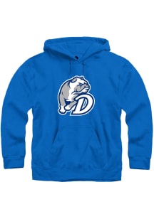 Rally Drake Bulldogs Mens Blue Primary Mascot Long Sleeve Hoodie
