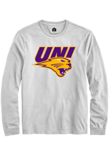 Rally Northern Iowa Panthers White Primary Logo Long Sleeve T Shirt