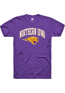 Rally Northern Iowa Panthers Purple Arch mascot Short Sleeve T Shirt