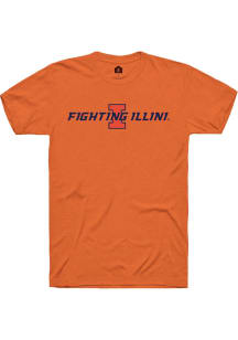 Illinois Fighting Illini Orange Rally Number One Fighting Illini Short Sleeve T Shirt