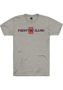 Rally Illinois Fighting Illini Grey Number One Fighting Illini Short Sleeve T Shirt