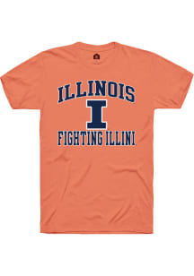 Rally Illinois Fighting Illini Orange Arch Name Short Sleeve T Shirt