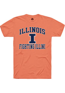 Illinois Fighting Illini Orange Rally Arch Name Short Sleeve T Shirt