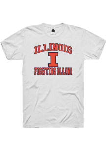 Rally Illinois Fighting Illini White Arch Name Short Sleeve T Shirt