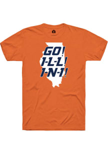 Rally Illinois Fighting Illini Orange Stacked Cheer Short Sleeve T Shirt