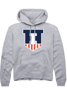 Mens Illinois Fighting Illini Grey Rally Badge Mark Hooded Sweatshirt