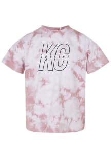 Rally KC Current Toddler Girls Pink Oversized Wordmark Crystal Wash Short Sleeve T-Shirt