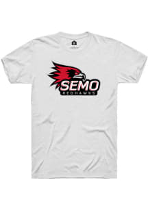 Rally Southeast Missouri State Redhawks White Primary Logo Short Sleeve T Shirt