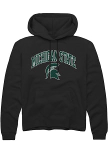Rally Michigan State Spartans Mens Black Arch Mascot Long Sleeve Hoodie