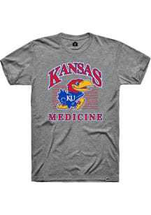 Rally Kansas Jayhawks Grey Medicine Short Sleeve Fashion T Shirt